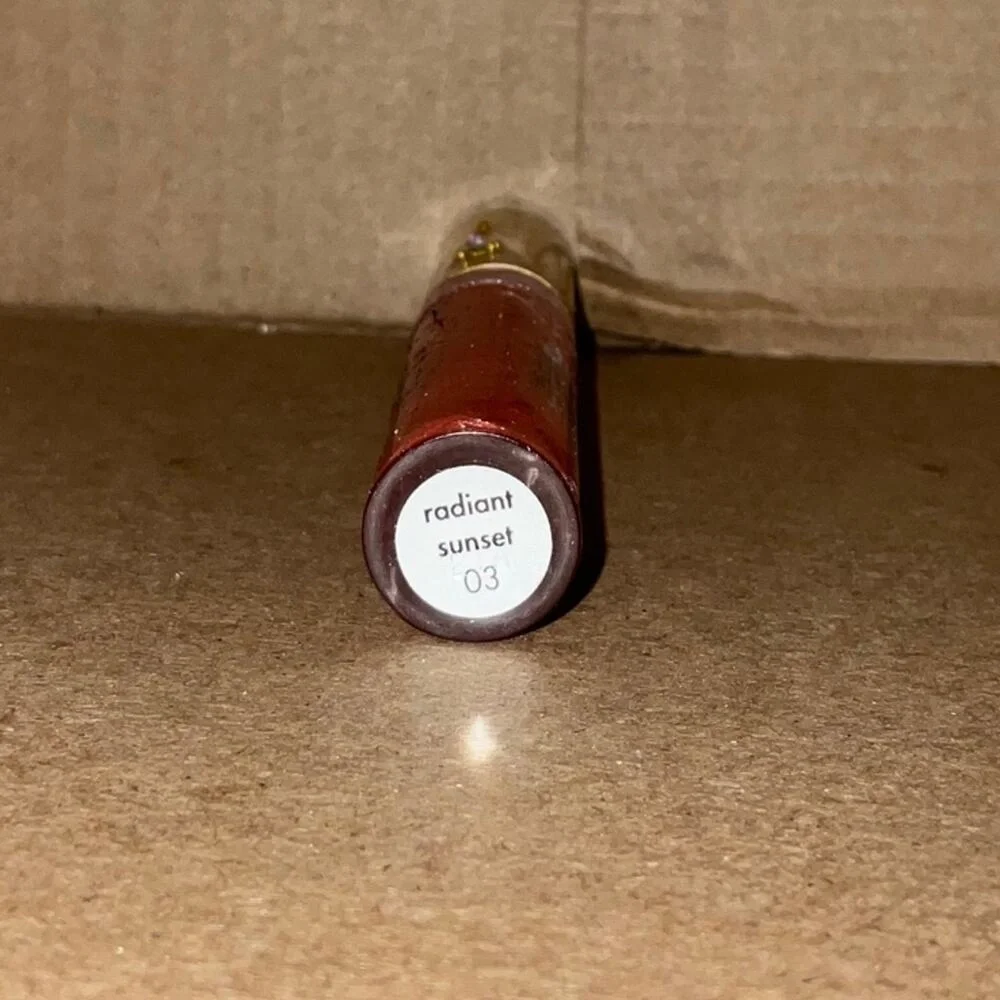 Stila 24kt Gloss Radiant Sunset‎ 03 Red Glitter Lip Gloss Gold Infused Shimmer
